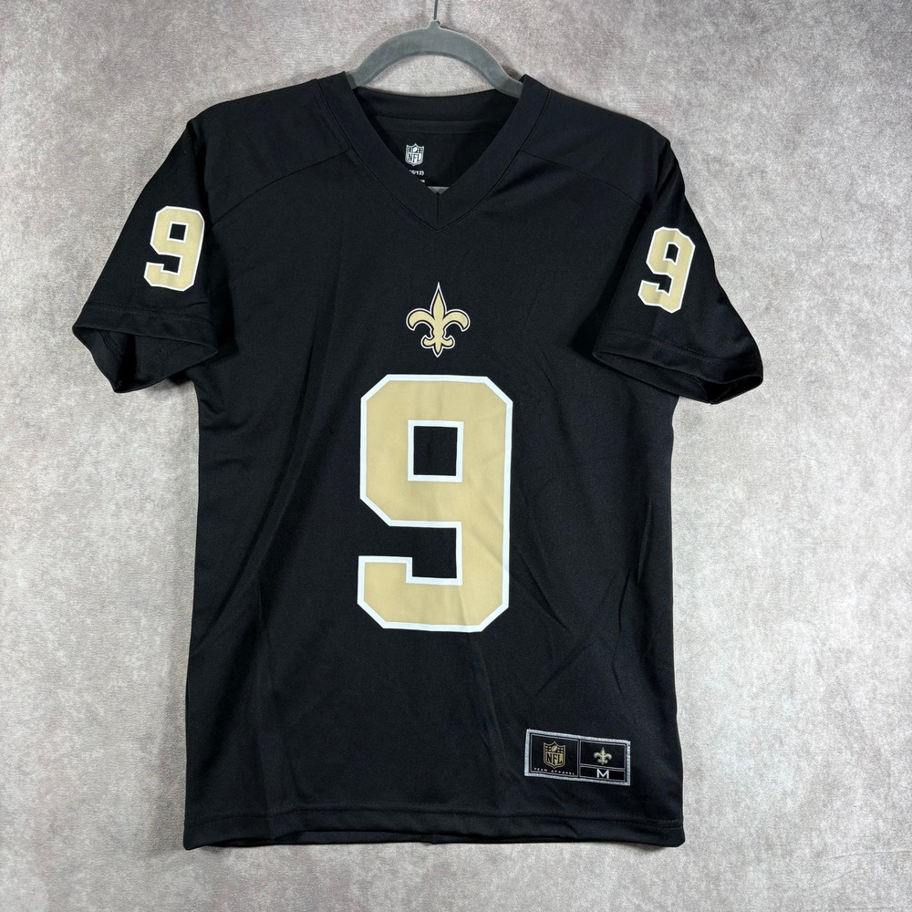 NFL Drew Brees New Orleans Saints #9 Jersey Kids M Black Football V-Neck Sports